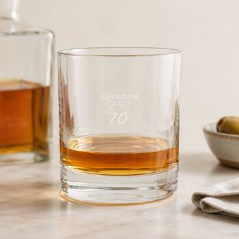 70th Birthday Engraved Whisky Glass, 4 of 11