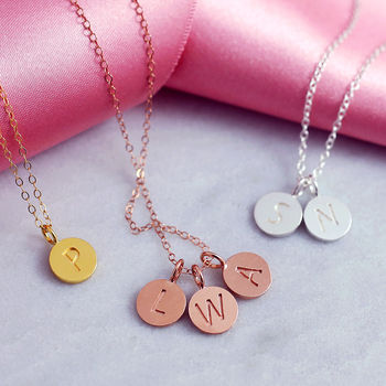 Personalised Sterling Silver Disc Initial Necklace, 2 of 5