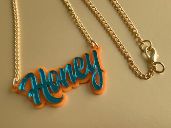 Honey Acrylic Statement Necklace, 2 of 4