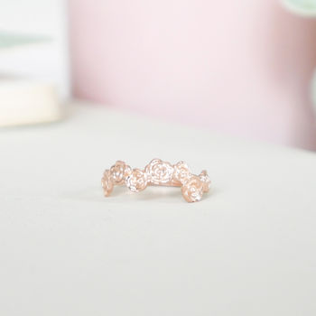 9ct Rose Gold Floral Ring, 3 of 7