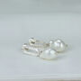 Silver Top And White Boroque Shell Pearl Earrings, thumbnail 2 of 2