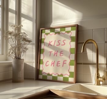 Kiss The Chef Wall Art Print Kitchen Poster, 8 of 10