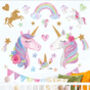 Unicorns Rainbows Bunting Removable Wall Stickers, thumbnail 4 of 5