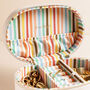 Embroidered 'Ciao Bella' Oval Travel Jewellery Case In White, thumbnail 3 of 3