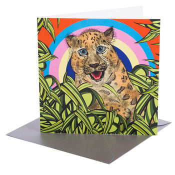 Rainbow Amur Leopard Greetings Card, 2 of 2