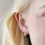 Tiny Woven Huggie Hoop Earrings In Gold Plating, thumbnail 1 of 4