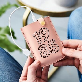 Personalised Birth Year Leather Power Pack, 5 of 5