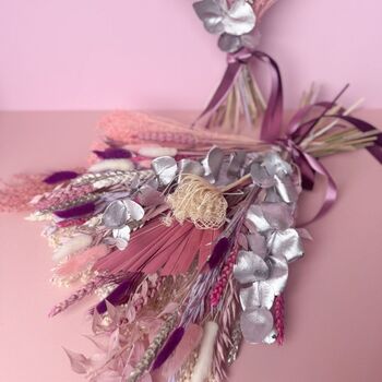 Mixed Shades Of Pink Christmas Dried Flower Arrangement, 5 of 9