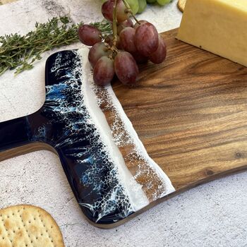 Ocean Effect Resin And Wood Cheese Board, 6 of 7