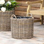 Round Rattan Planter With Handles, thumbnail 2 of 4