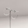 Sterling Silver Hammered Hoop Earrings, thumbnail 3 of 9