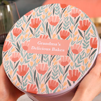 Personalised Grandma's Bakes Floral Cake Tin For Baking, 4 of 7
