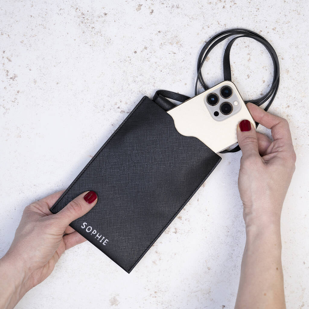 Personalised Vegan Crossbody Phone Bag By Potiega