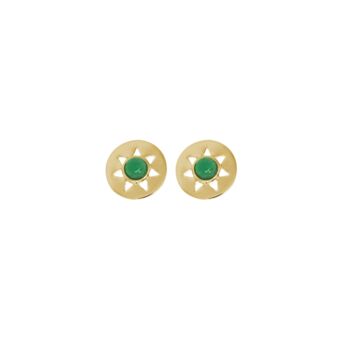 Gold Plated Sterling Silver Green Onyx Pendant Necklace, 4 of 5