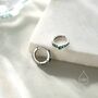 Sterling Silver Dainty Green Cz Huggie Hoop Earrings, thumbnail 2 of 12