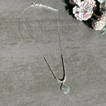 Fine Silver Plated Filigree Teardrop Necklace, 3 of 6