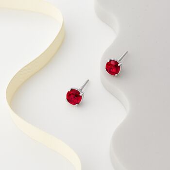 Ruby Red Swarovski Crystal Stud Earrings, 2 of 6