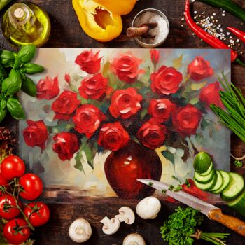 Vermilion Vitality Textured Glass Chopping Board, 5 of 7