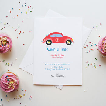 Party Car Personalised Invitation, 2 of 2
