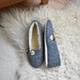 Felt Slippers With Cream Details, thumbnail 2 of 8