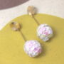 White Sequin Bauble Drop Earrings, thumbnail 1 of 2