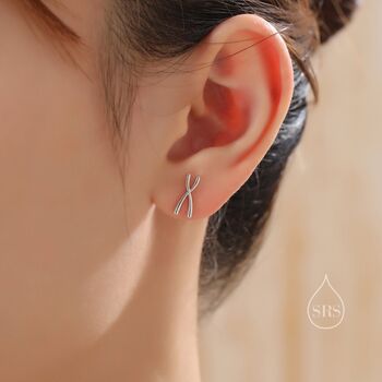 Chromosome Stud Earrings In Sterling Silver, 8 of 12