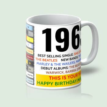 Personalised 60th Birthday Gift Mug Of 1964 Music, 4 of 5