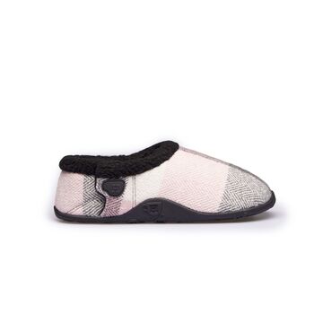 Charlotte Pink Grey Check Women's Slippers/Indoor Shoes, 6 of 6