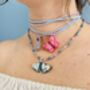 Pink Butterfly Glitter Charm Necklace / Garden Party Gift / Cute Nature Jewellery / Handmade Accessories, thumbnail 6 of 7