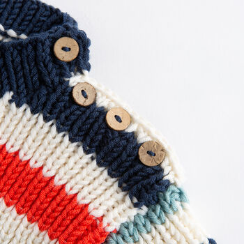 Toddler Striped Jumper Easy Knitting Kit, 4 of 8