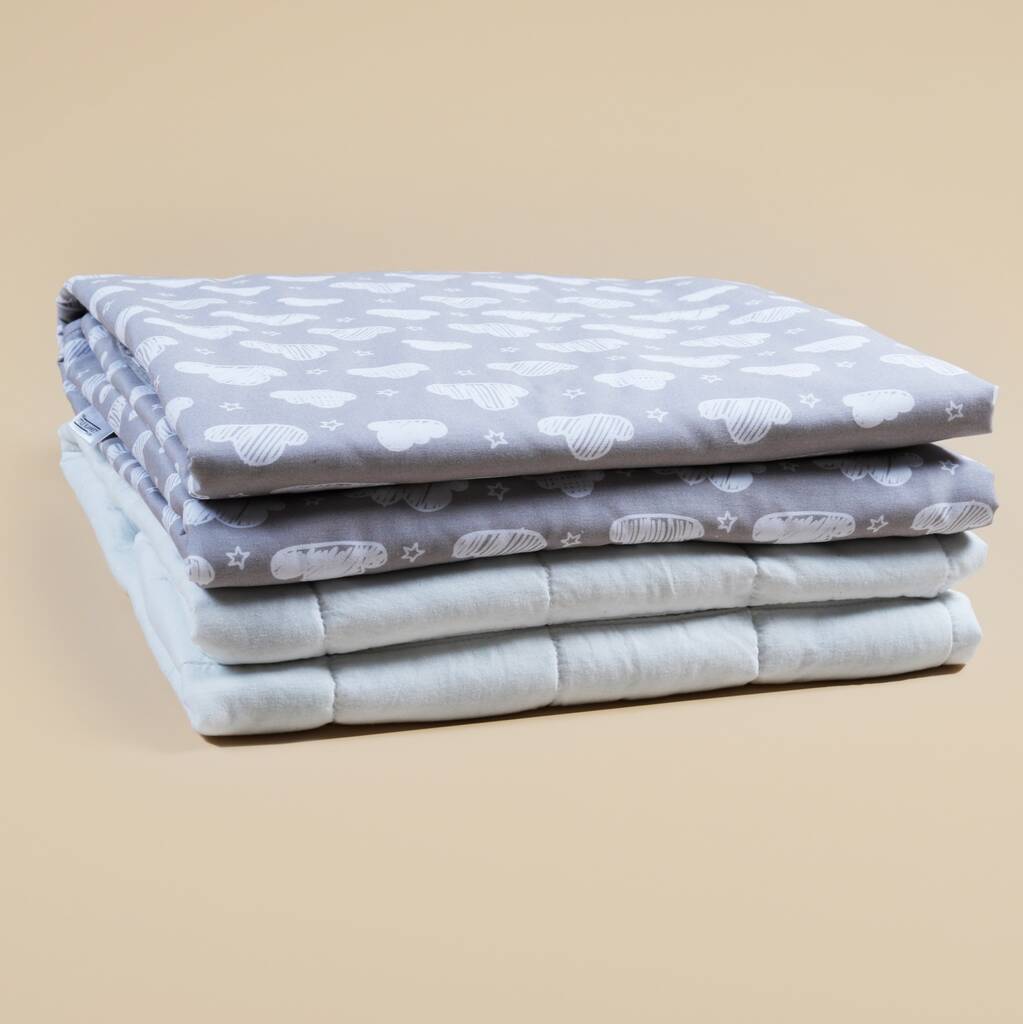 Personalised Grey Cloud Children's Weighted Blanket By The Little