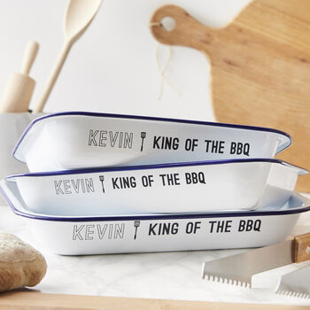 Enamel Personalised Bbq Baking Tray, 5 of 6
