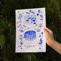 Scenes Of Cyprus Blue Tile Inspired Travel Print, thumbnail 8 of 12