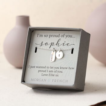 Personalised 'Proud Of You' Necklace In Gift Box, 3 of 4