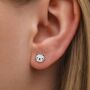 Sterling Silver Cat Face Stud Earrings, thumbnail 2 of 9