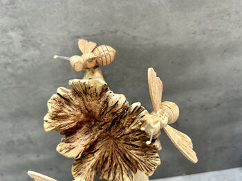 Handmade Carved Bumblebee Sculpture Ornament, 9 of 10