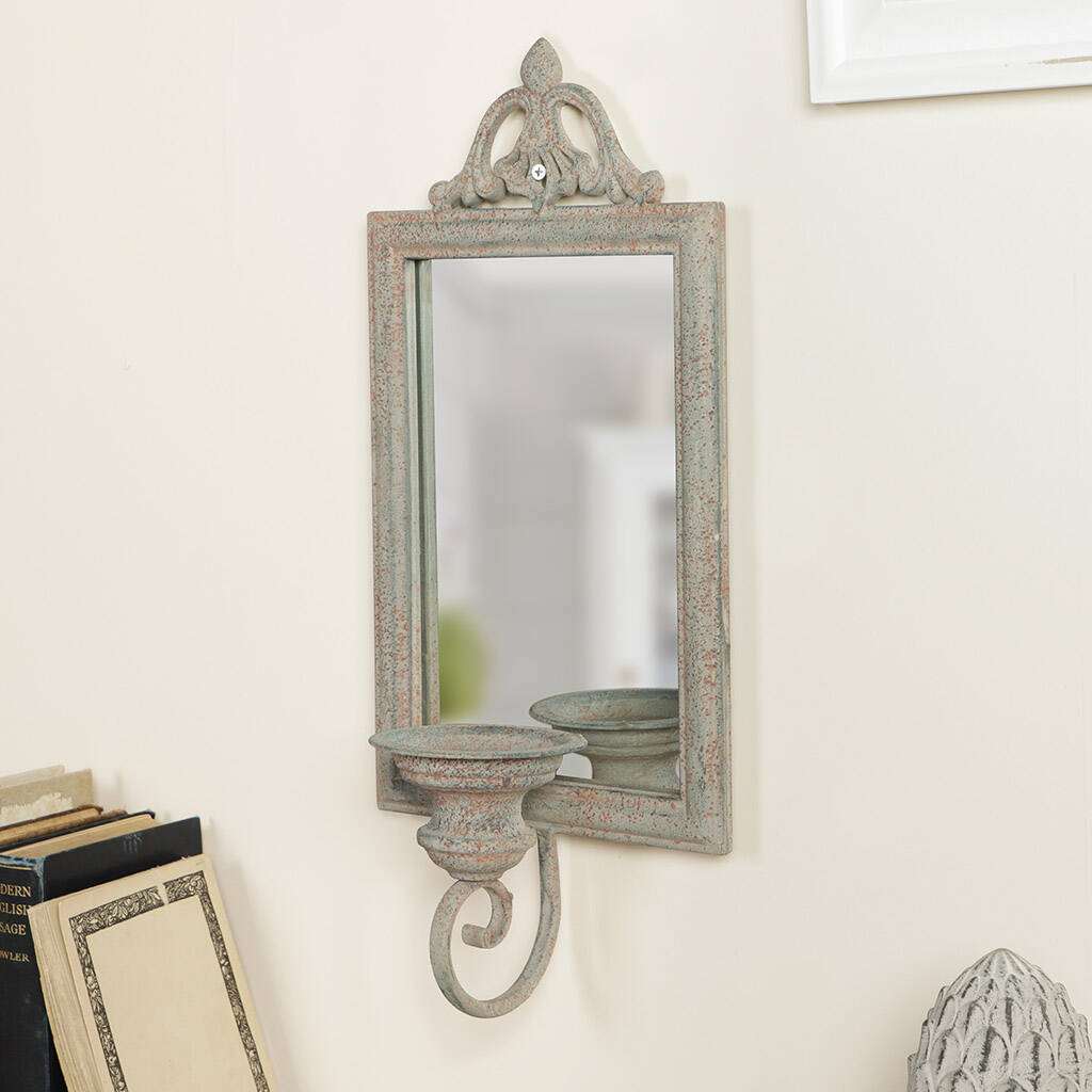 Set Of Two Wall Mirror Candle Holder Sconces By Dibor