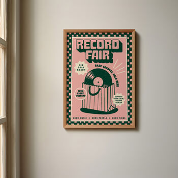 Record Fair Print | Vinyl Record Wall Art | Music Inspired Poster | Retro Mid Century Decor, 2 of 9