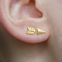 Arrow Rose/Gold Plated Sterling Silver Stud Earrings, thumbnail 3 of 5
