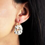 Irregular Hammered Disc Hoop Earrings, thumbnail 1 of 8