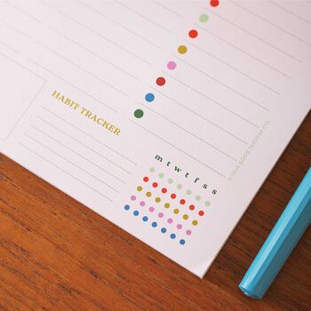 A4 Work Hard, Play Nice Weekly Planner Pad, 5 of 7