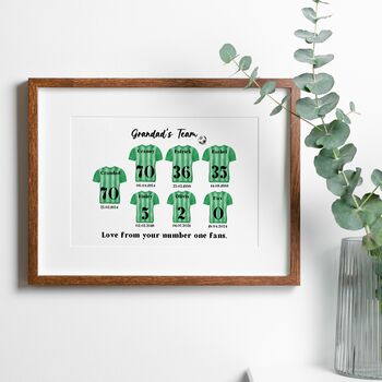 Grandad's Team Print Personalised Father's Day Gift, 4 of 7