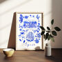 Scenes Of Spain Blue Tile Inspired Travel Print, thumbnail 5 of 11