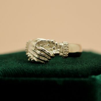 Skeleton Hand Shake Ring With Diamond Cuffs, 5 of 6