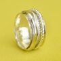 Sterling Silver Triple Band Spinning Ring, thumbnail 5 of 8