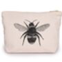 Cephei The Bee Cotton Lined Zip Bag, thumbnail 1 of 2