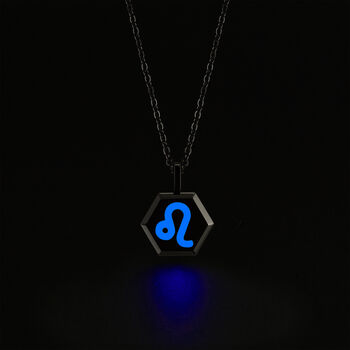 Zodiac Silver Glowing Pendant Necklace With Uv Keyring Torch, 9 of 12