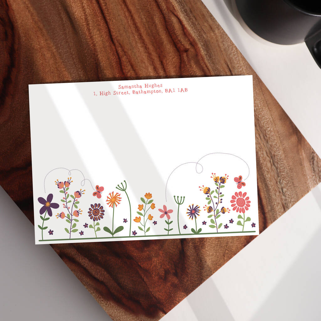 Summer Flowers Personalised Note Cards, 1 of 7