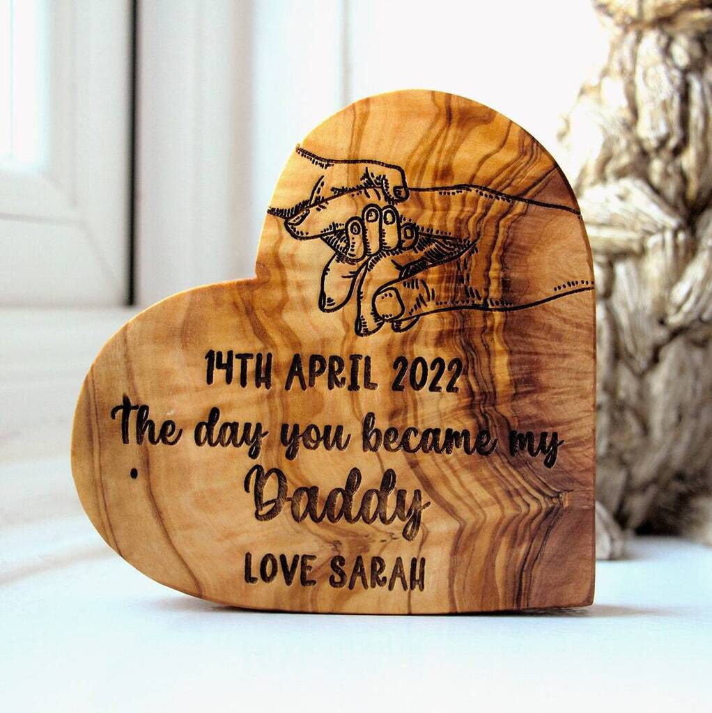 Personalised “The Day You Became My Daddy” Heart Keepsake – Custom New Dad Gift, 1 of 5