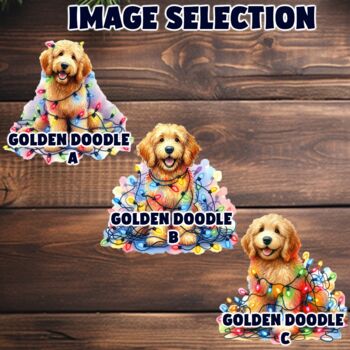 Personalised Golden Doodle In Christmas Lights, 3 of 10